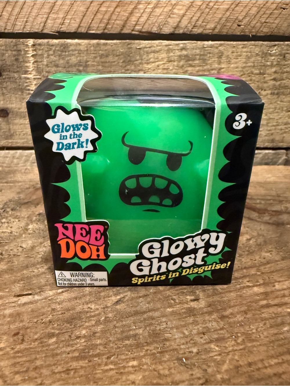 Authentic Needoh Glowy Ghost Kids Squishy Toy - Green (Glows in the Dark)